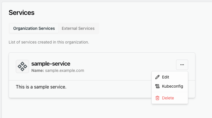 Service Context Menu Service Context Menu