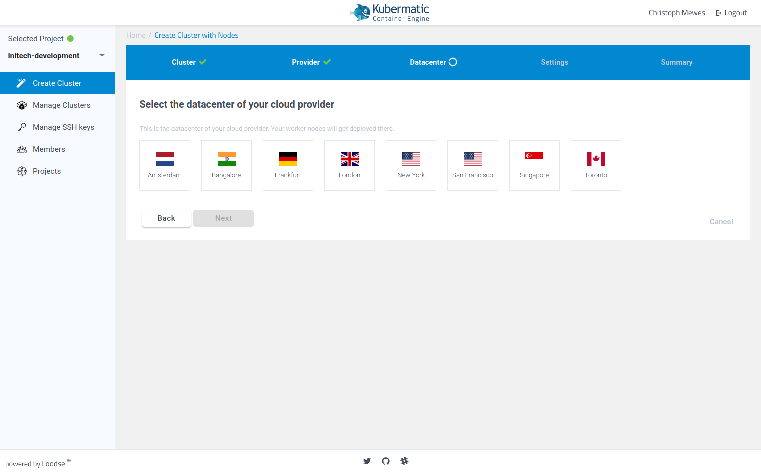 Screenshot of KKP&rsquo;s third cluster creation wizard page