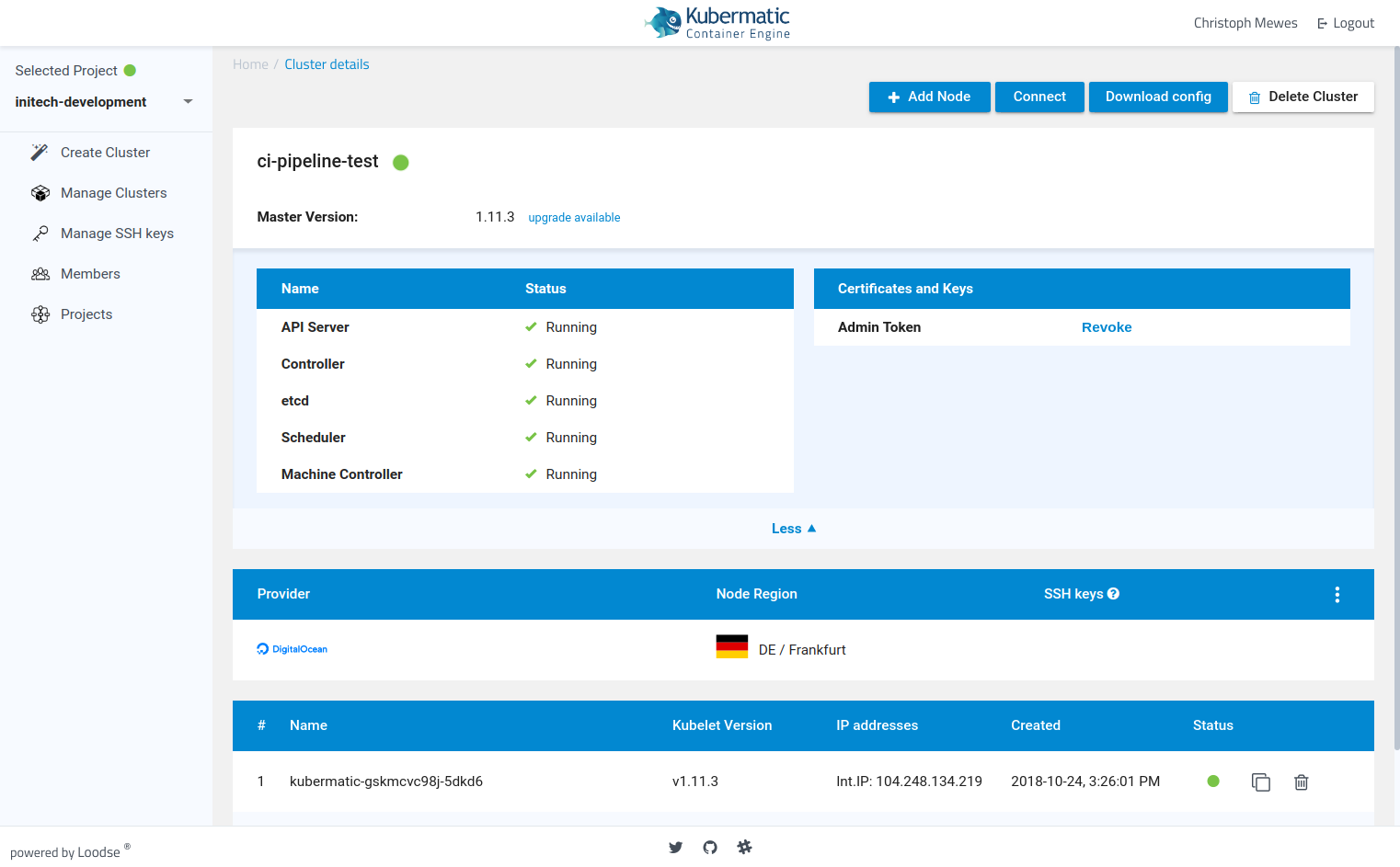 KKP cluster details
