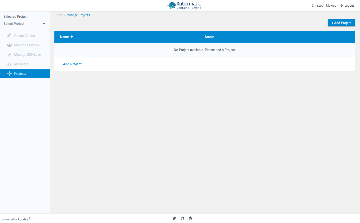 Screenshot of KKP&rsquo;s first cluster creation wizard page