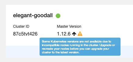 Upgrade warning