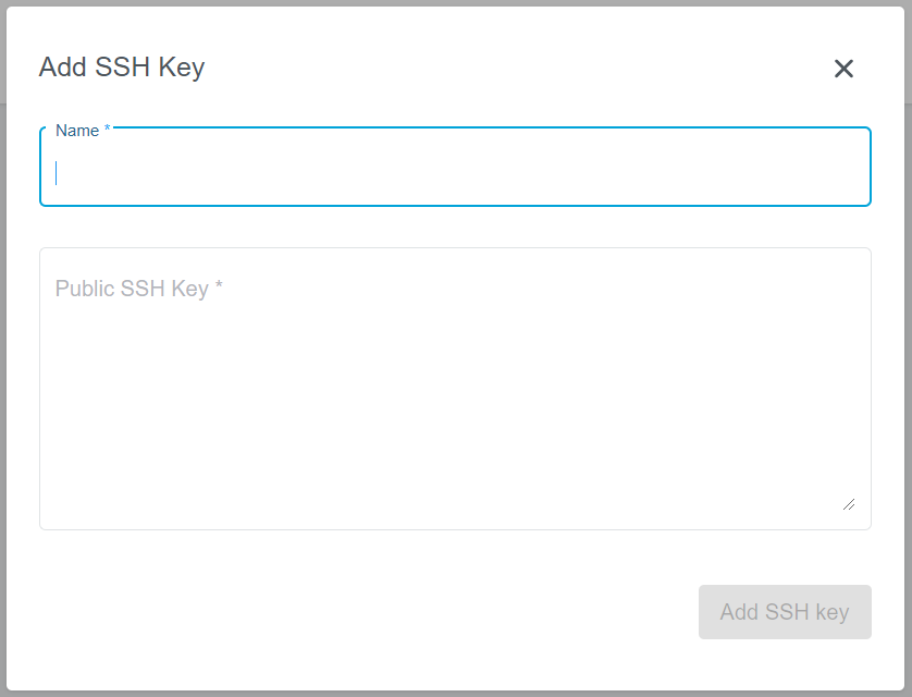 Add SSH Key Dialog