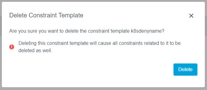 Constraint Template Delete Dialog Delete Constraint Template