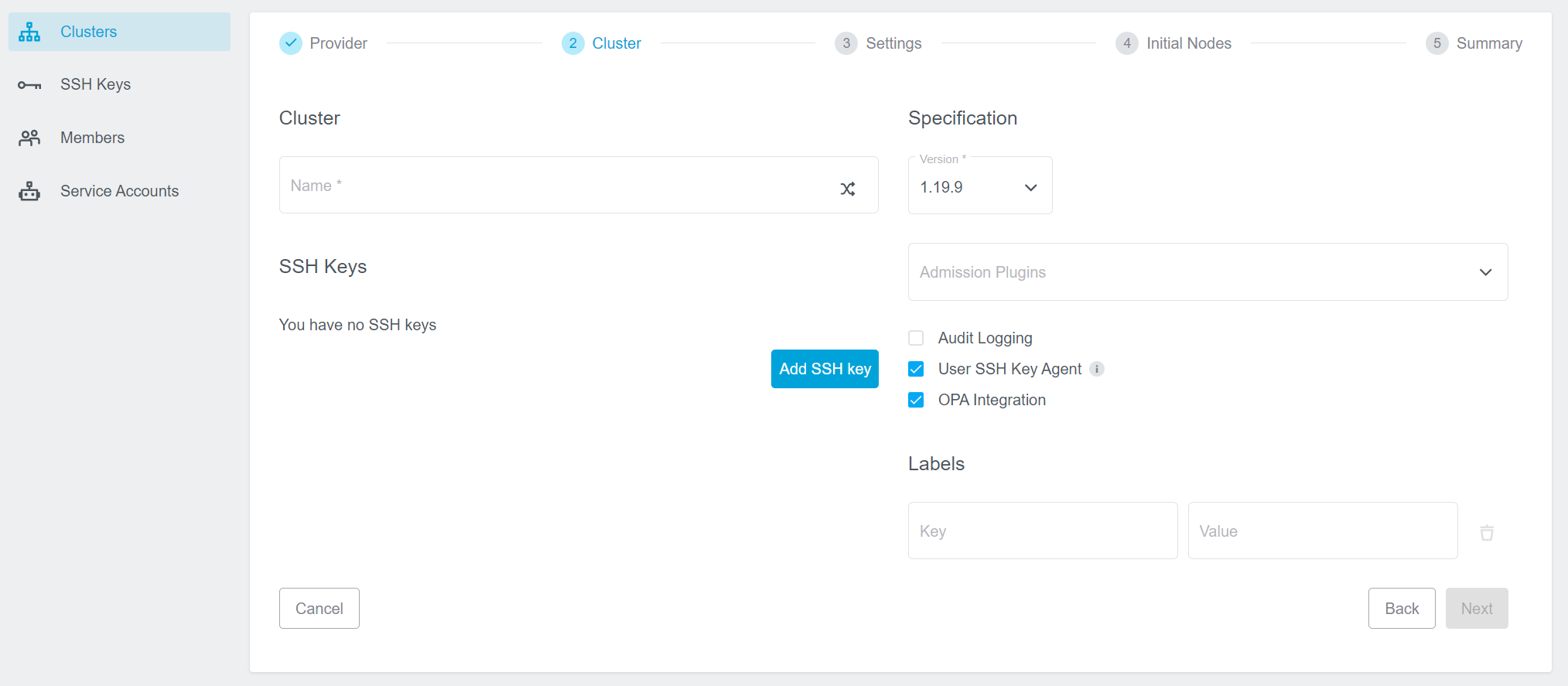 OPA Integration during Cluster Creation