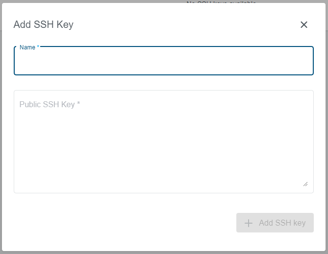 Add SSH Key Dialog