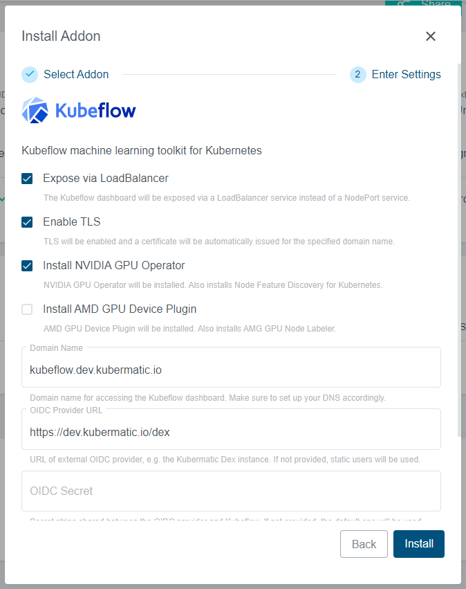 Kubeflow Addon Details