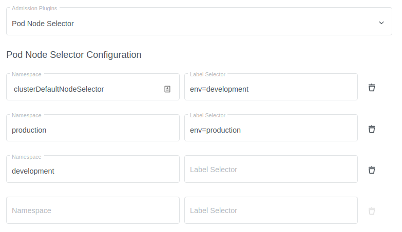 Admission Plugin Configuration Admission Plugin Configuration