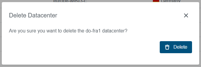 Delete Datacenter