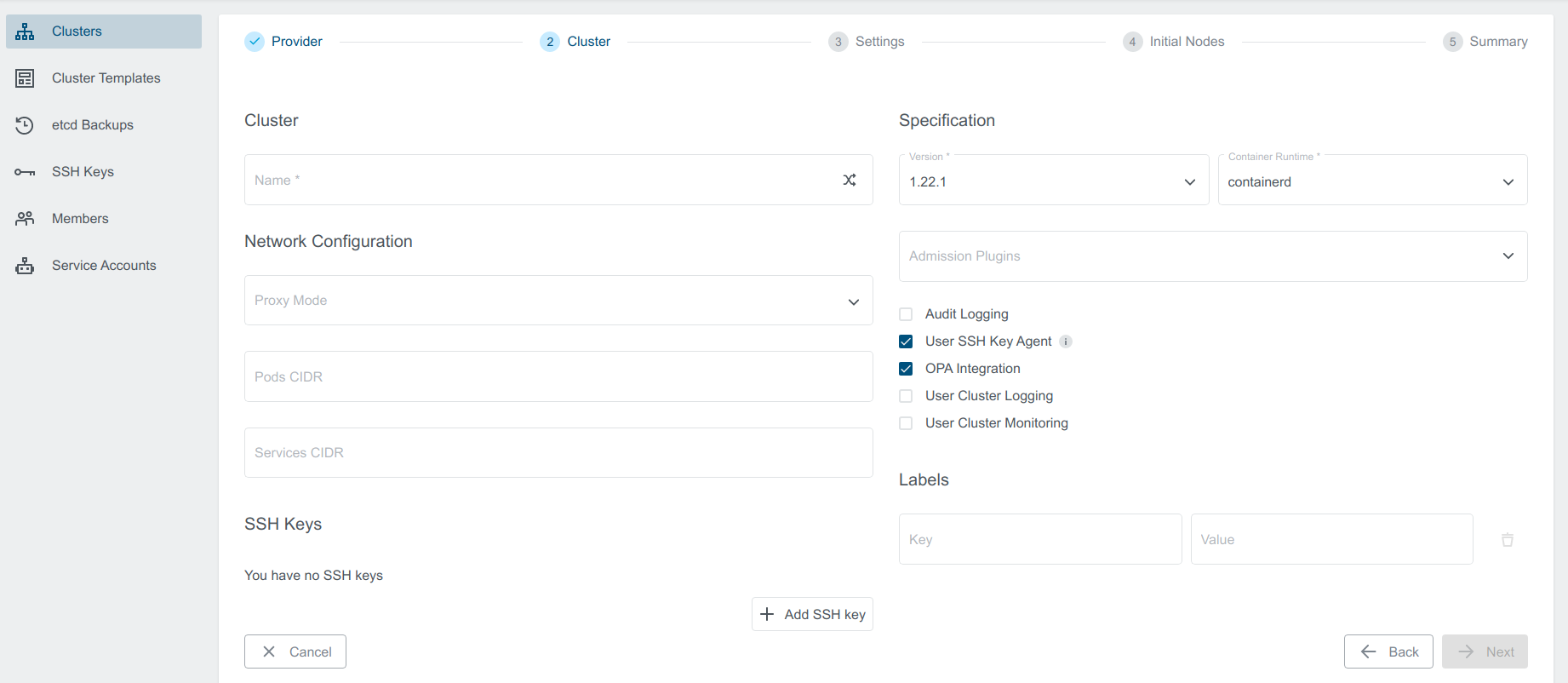 OPA Integration during Cluster Creation