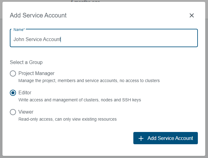 Create Service Account