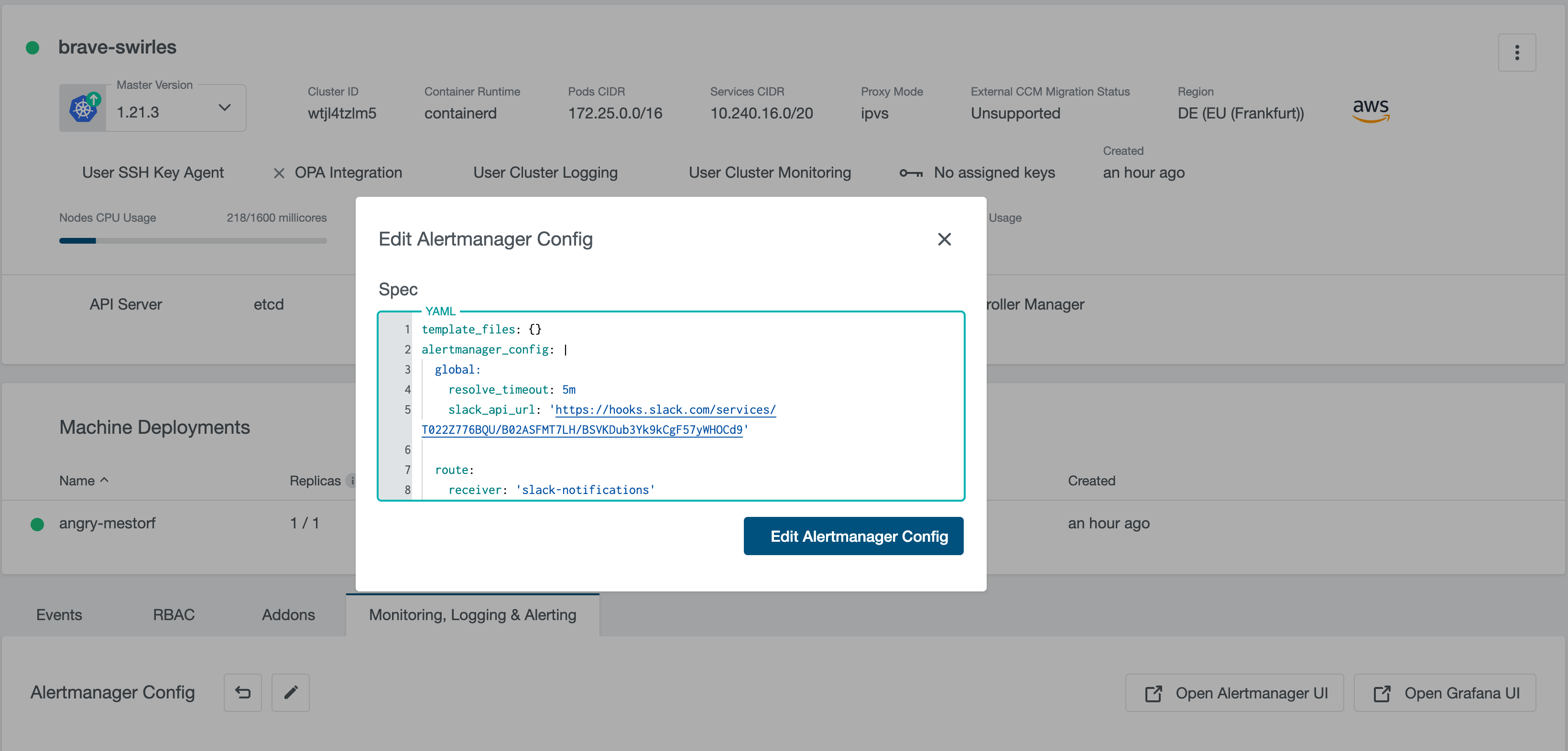 Slack Alertmanager Config