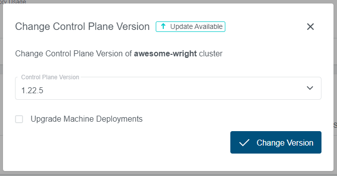 Dialog to choose Upgrade Version Dialog to choose Upgrade Version