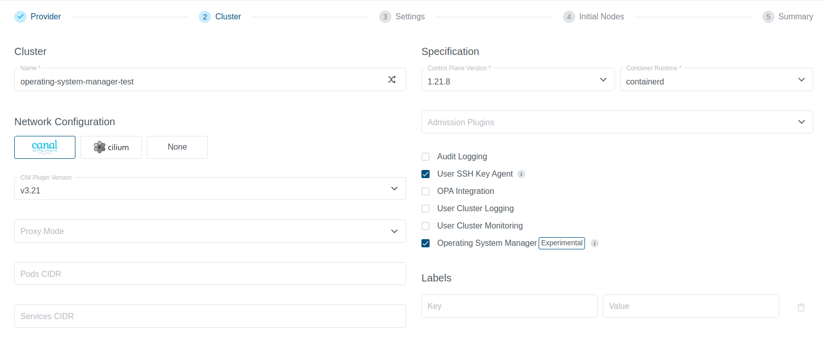 Enable OSM during cluster creation Enable OSM during cluster creation