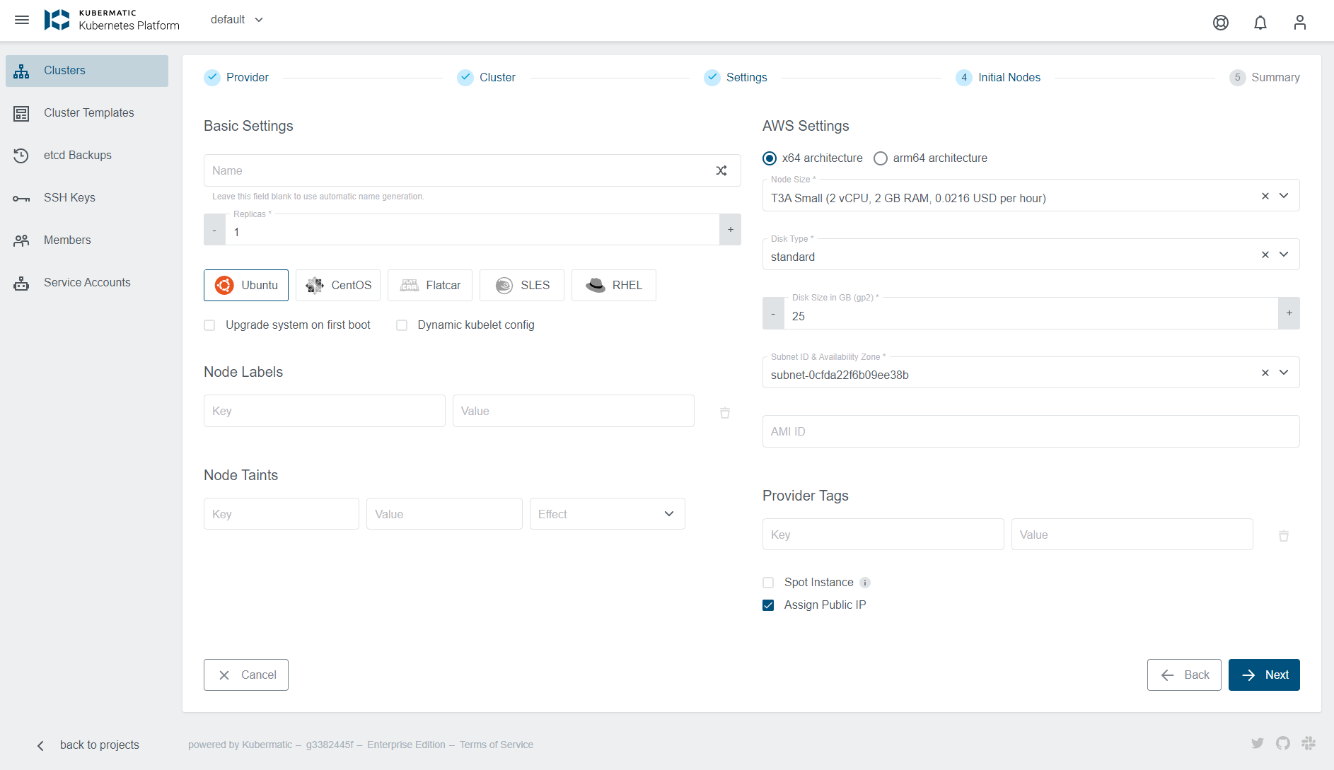 Node Settings Node Settings