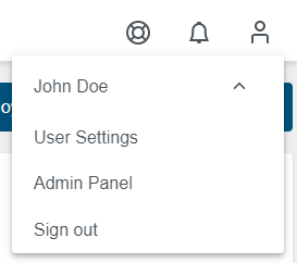 Accessing the User Settings User Menu
