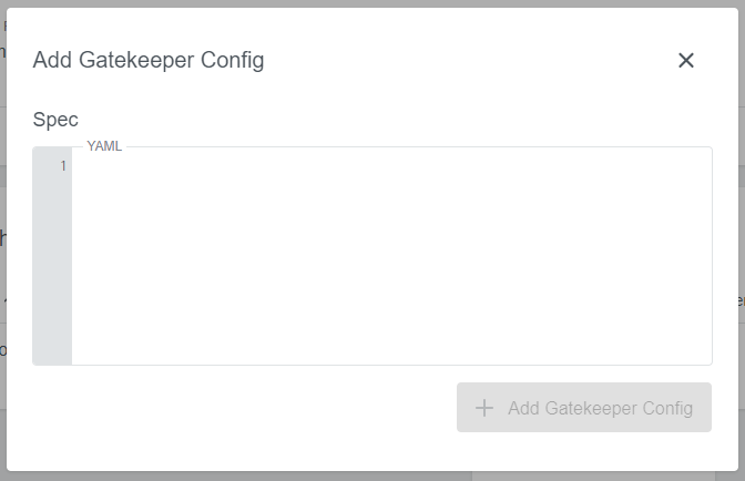 Add Gatekeeper Config