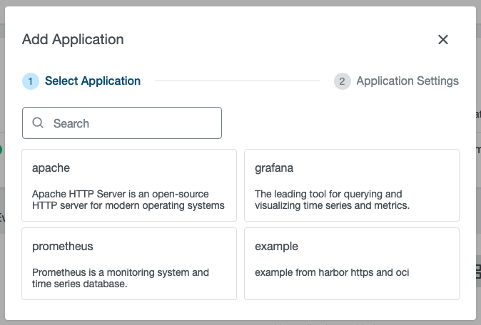 Example of an Application Catalogue