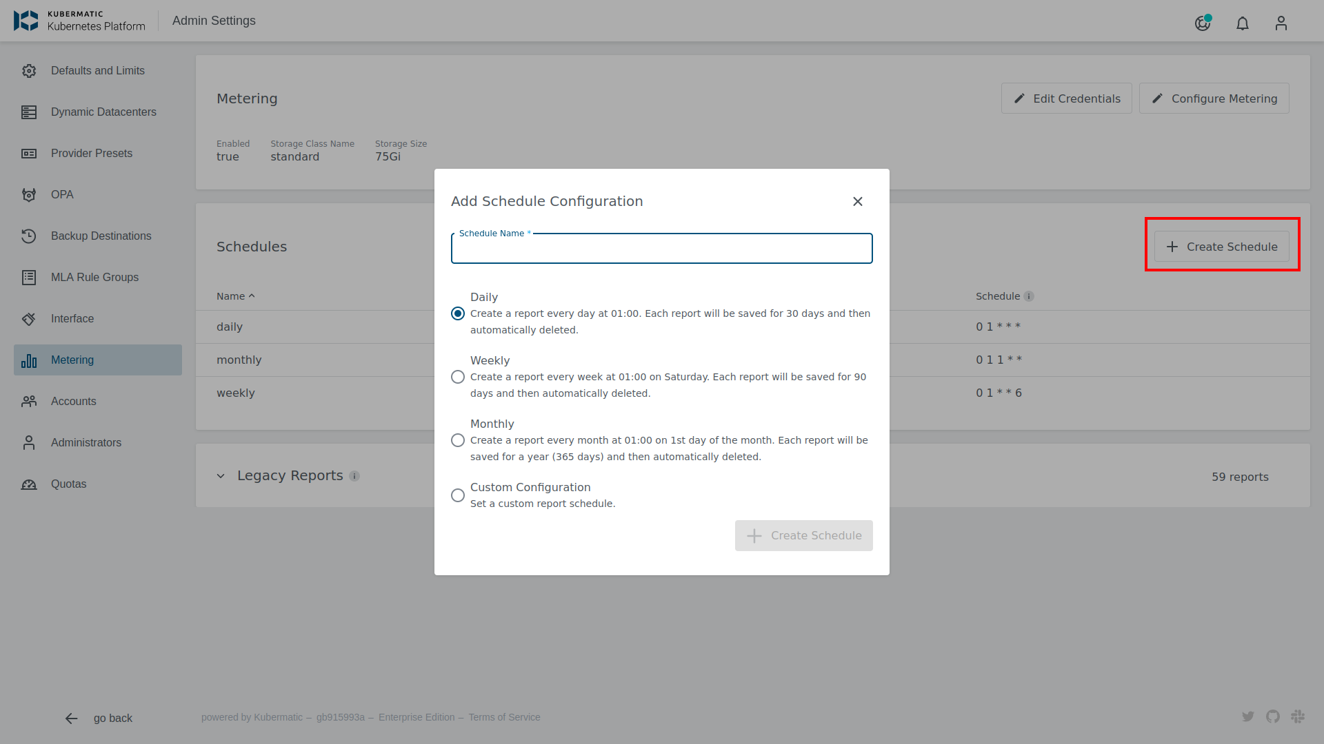 Metering Configuration