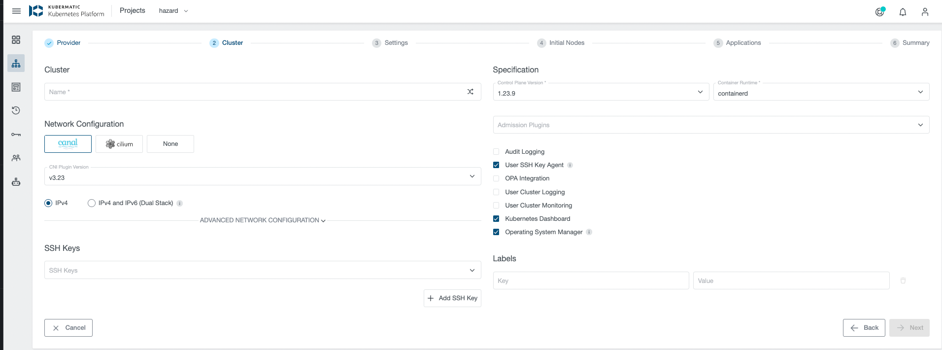 Enable OSM during cluster creation