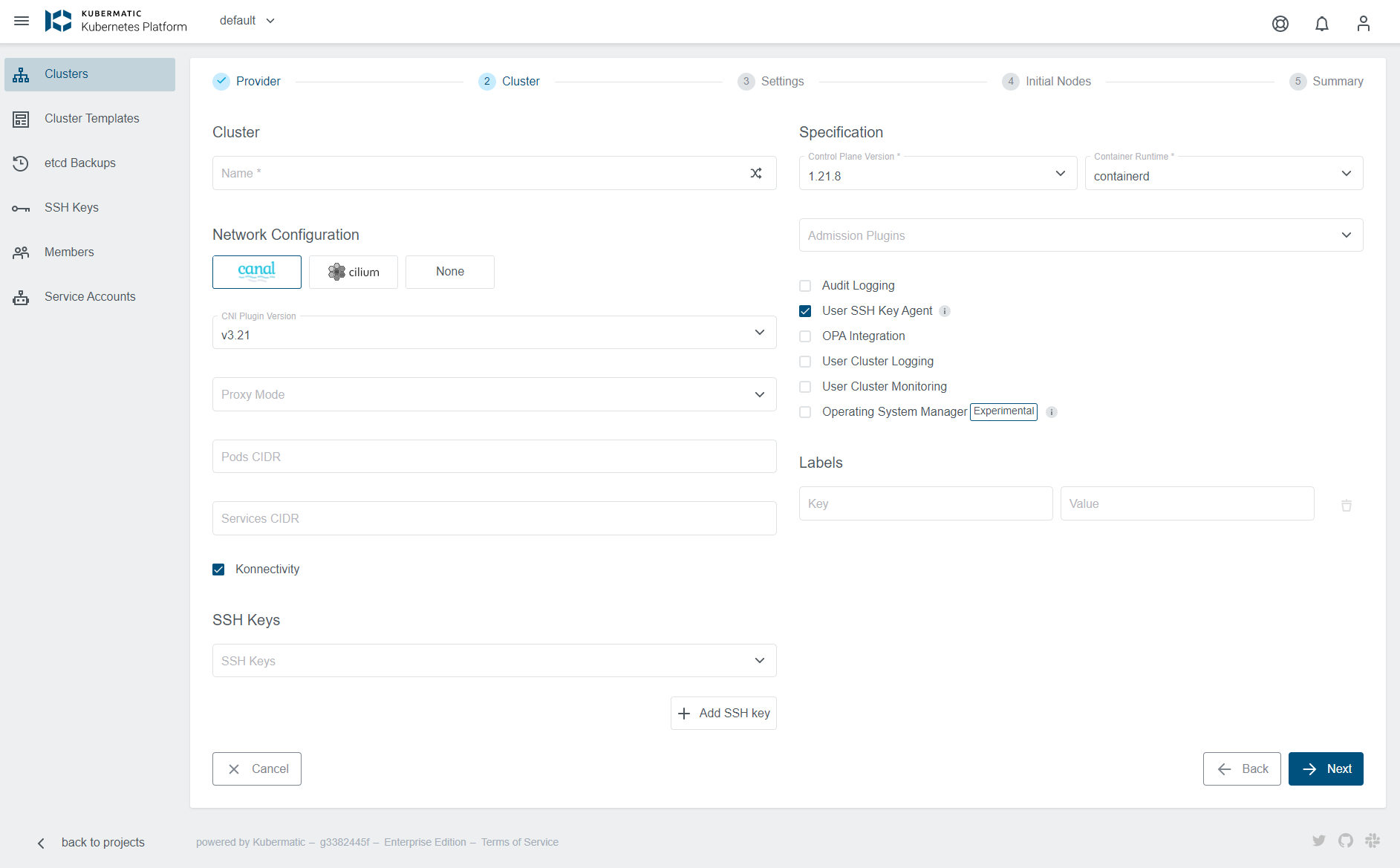 General Cluster Settings