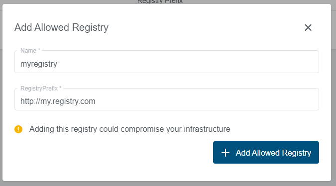 Allowed Registries Create