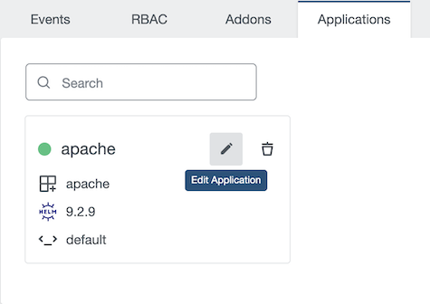 Applications edit button Applications Tab