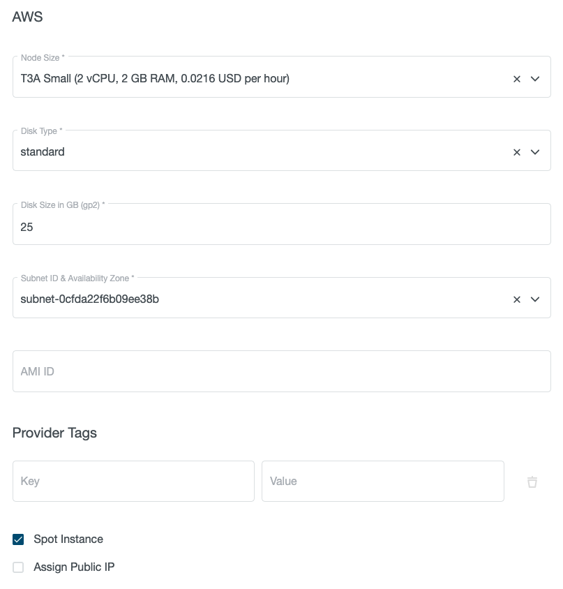 AWS spot instance selection