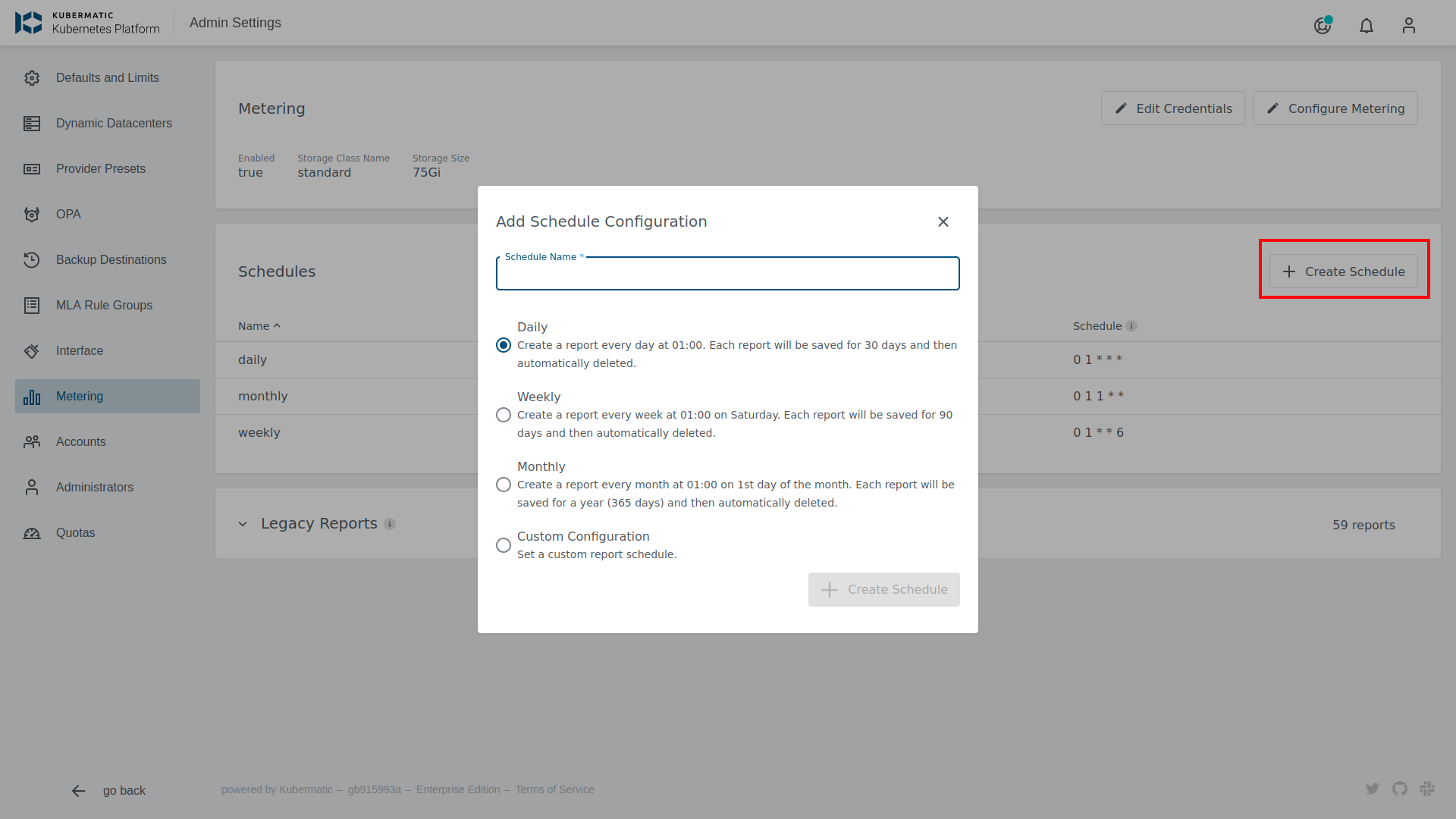 Metering Configuration Metering Configuration