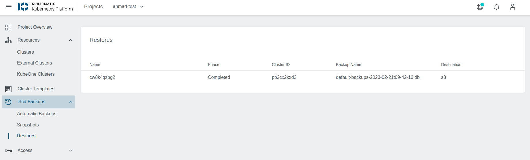 Etcd Restore Completed Etcd Restore Completed