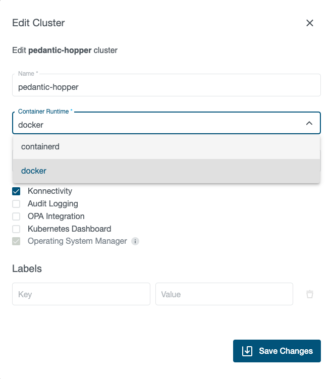 Change Container Runtime