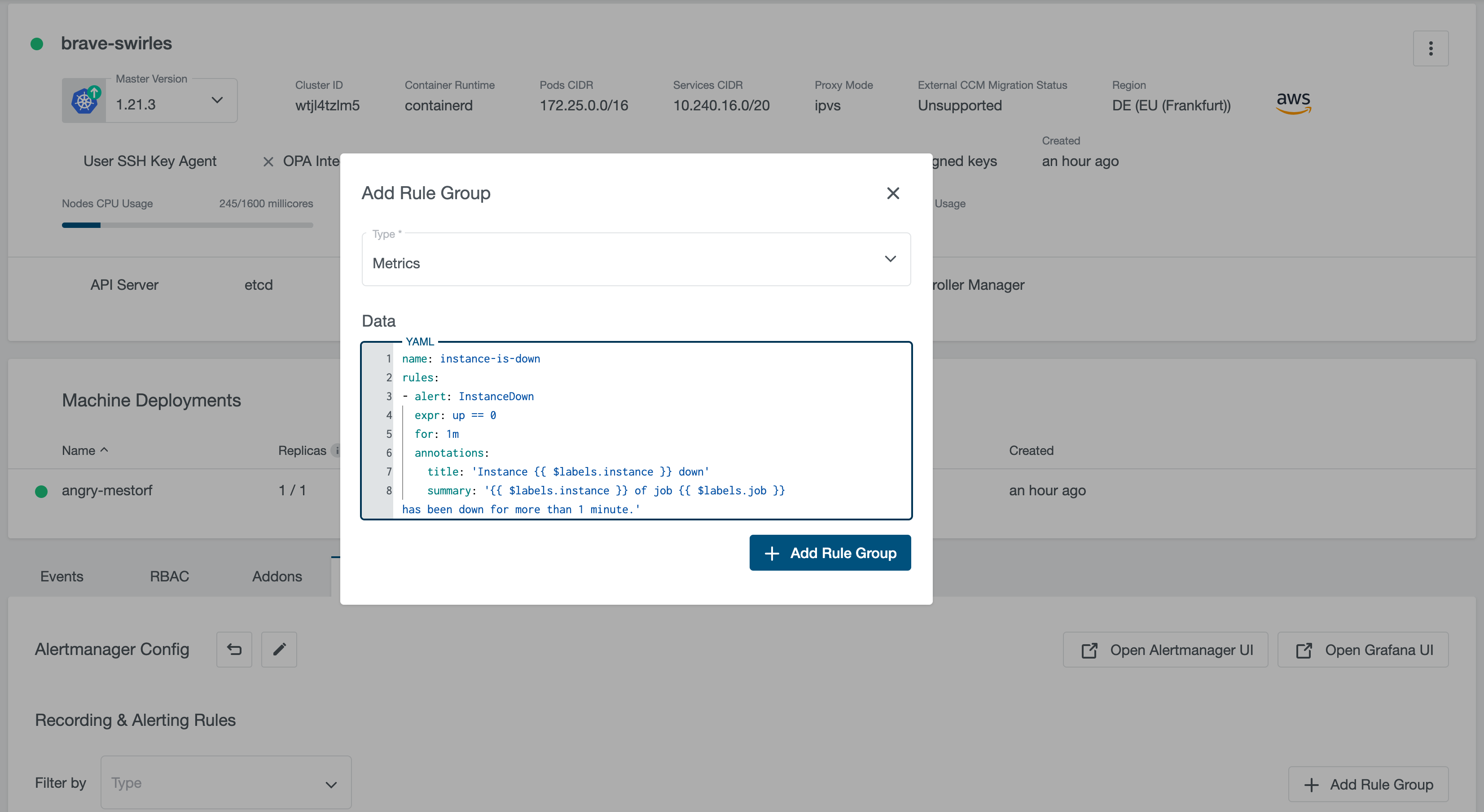 Metrics Rule Group