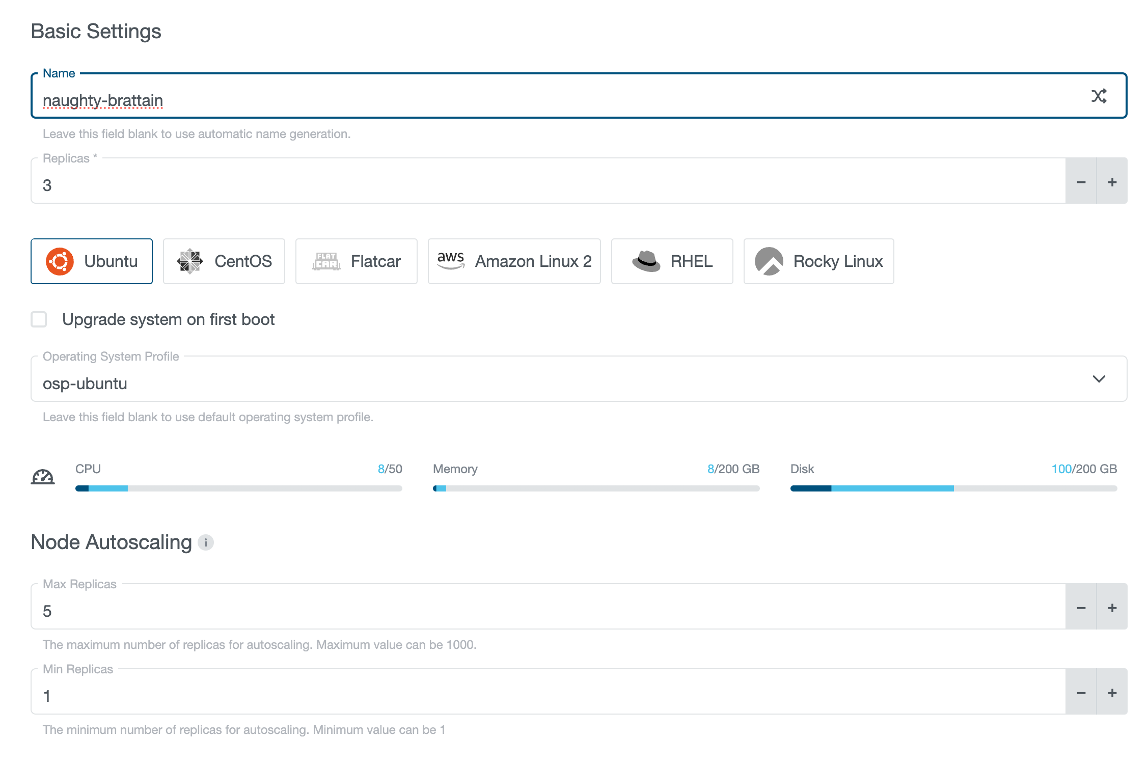 Set autoscaling annotations while creating cluster