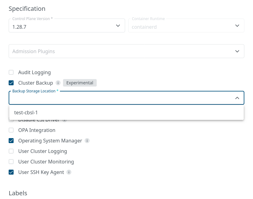 Enable Backup for New Clusters