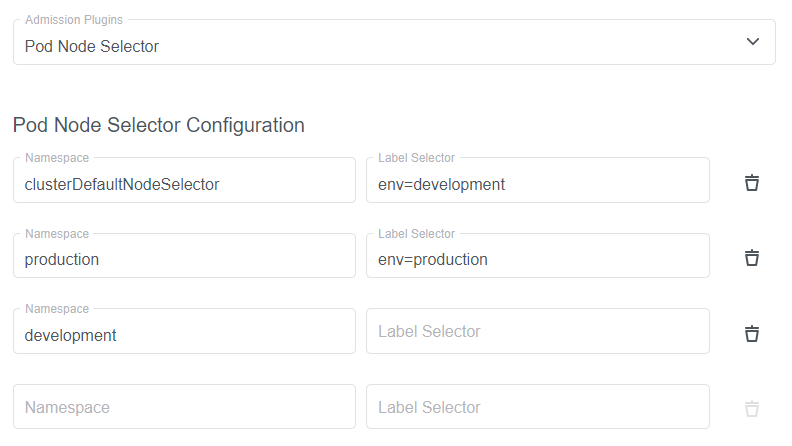 PodNodeSelector Admission Plugin Configuration