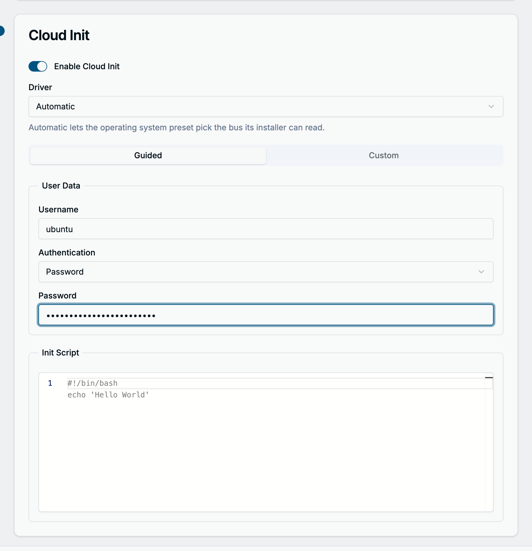 Guided cloud-init