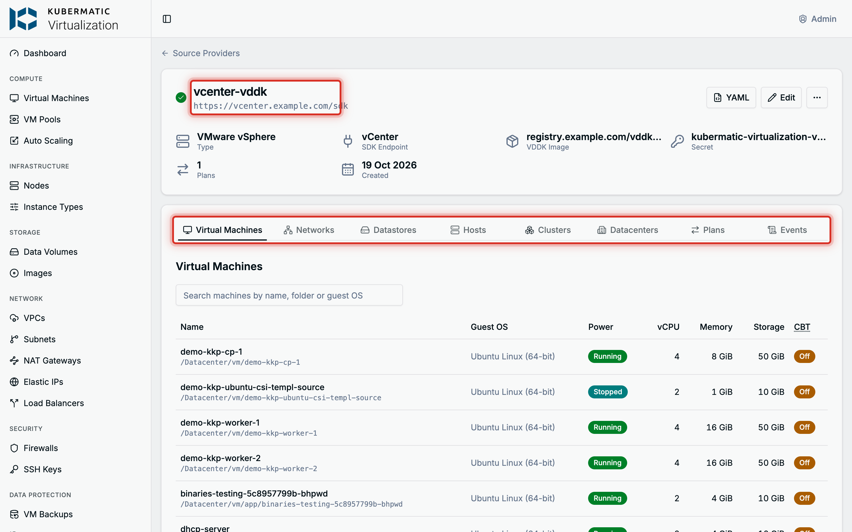 Source provider page