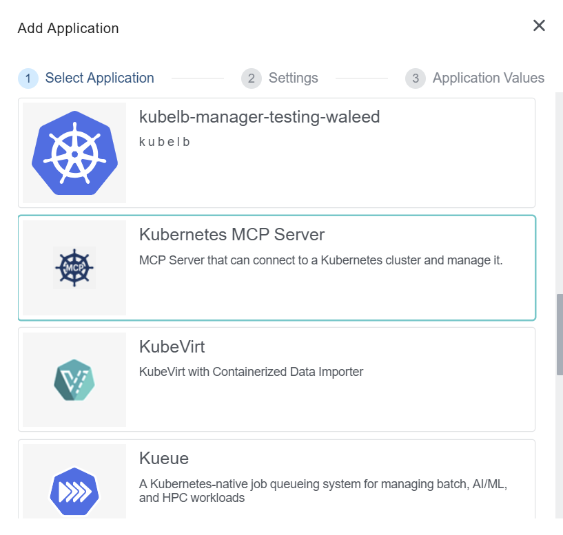Select Kubernetes MCP Server Application