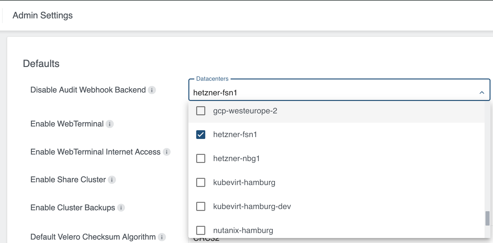 Disable Audit Webhook Backend