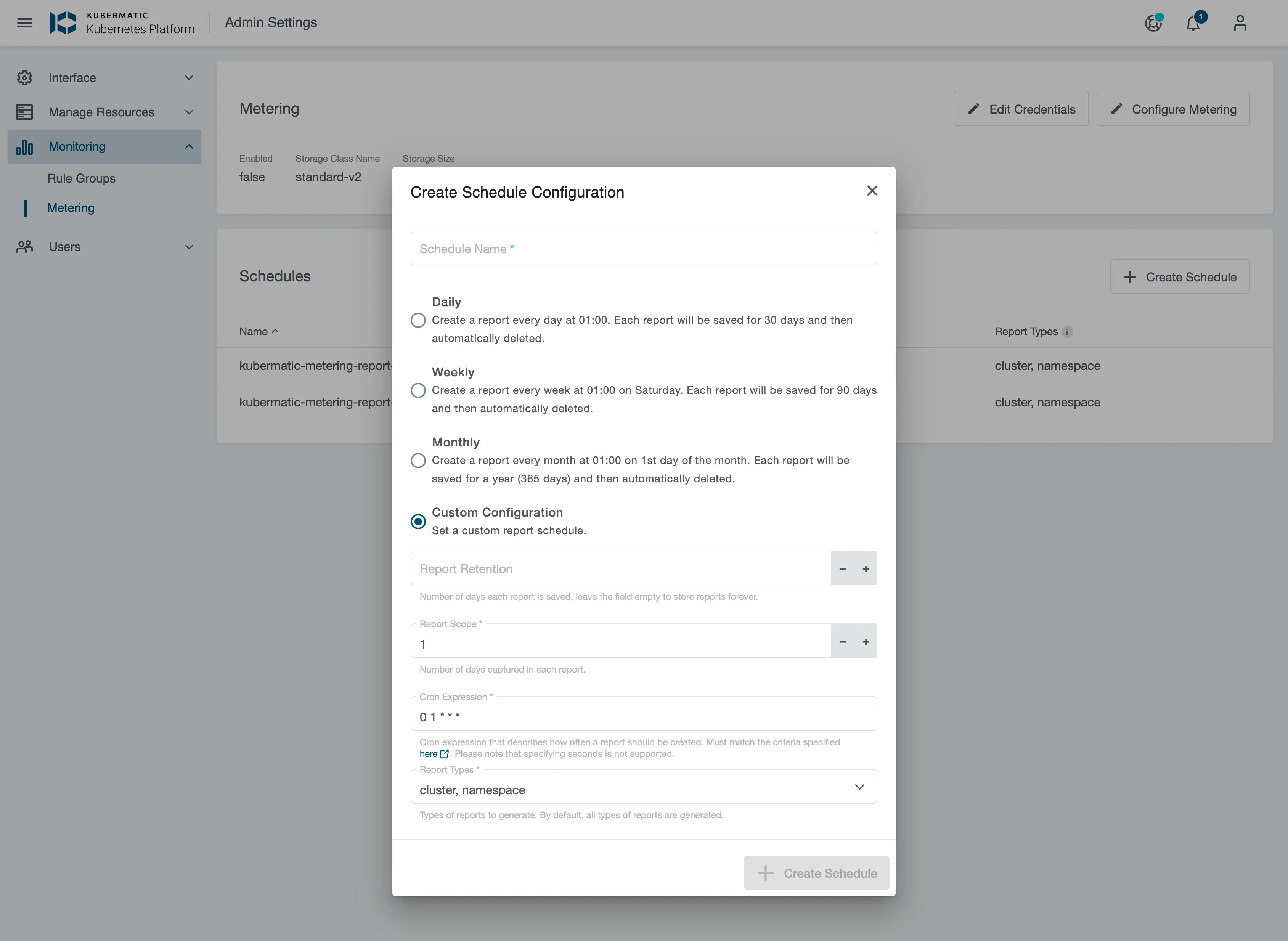 Metering Configuration Metering Configuration