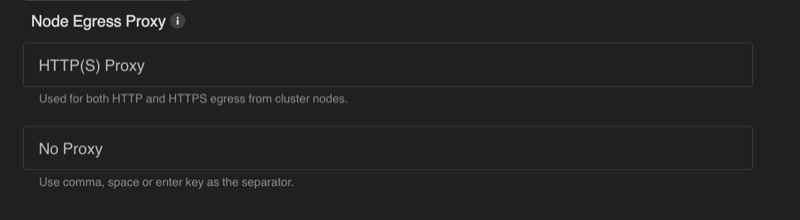Node Egress Proxy in the cluster wizard