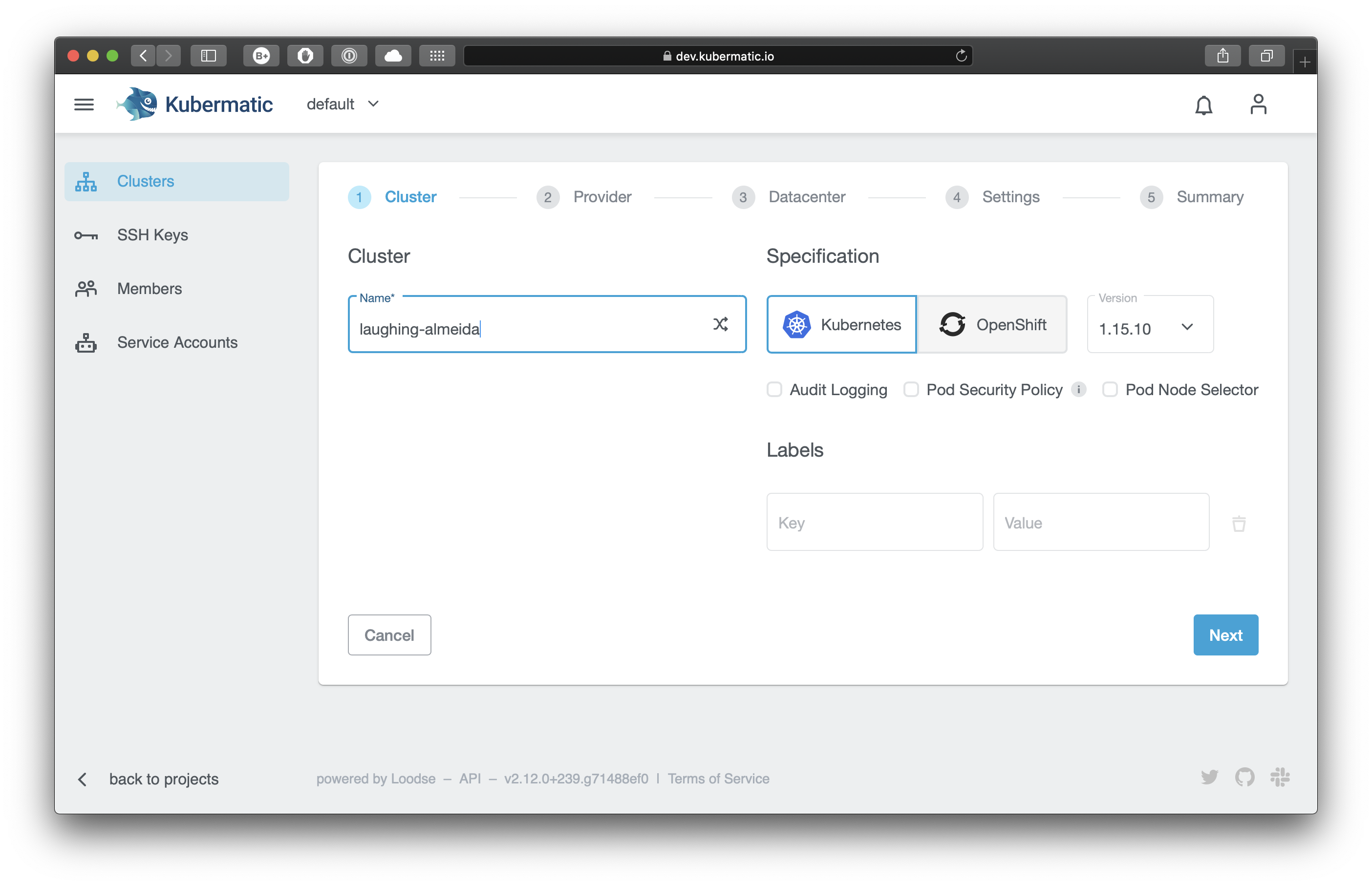 Overview of cluster creation