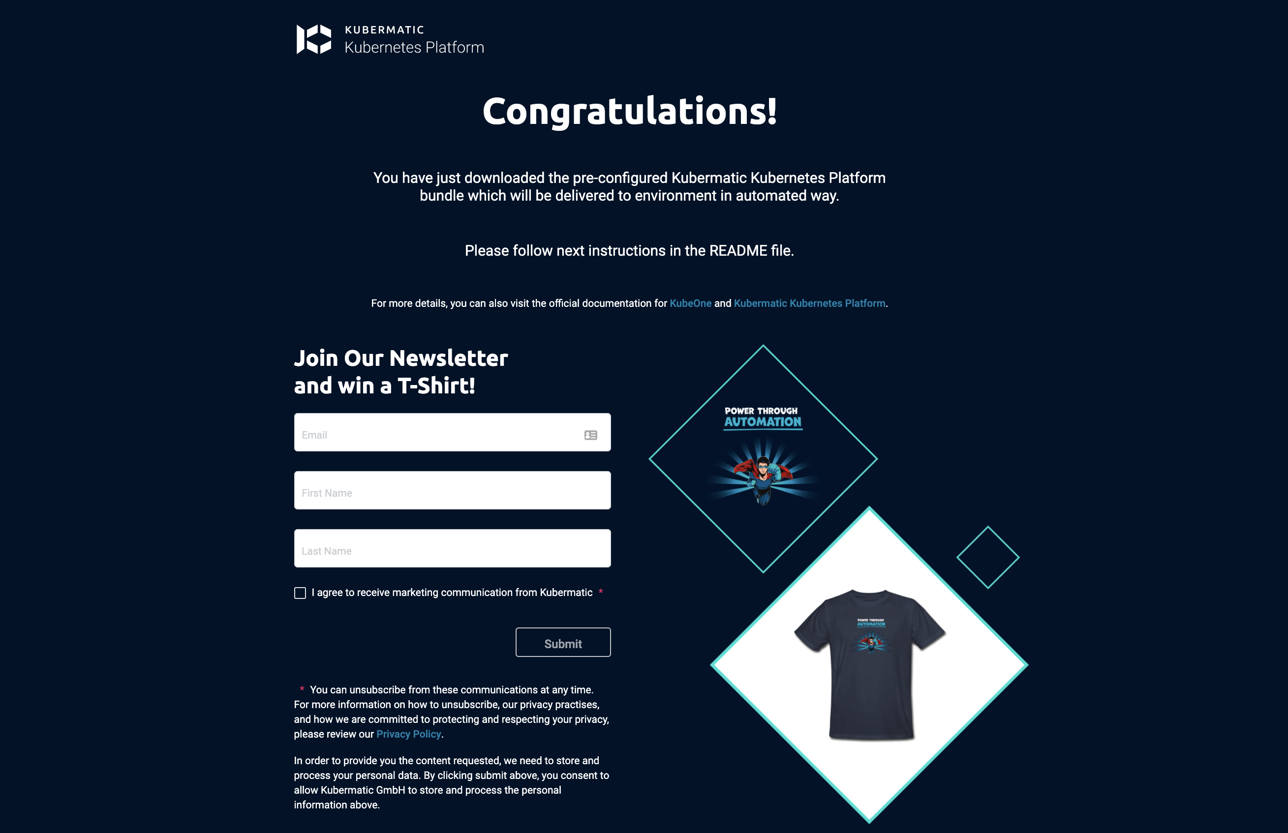 Congratulations Page Congratulations Page