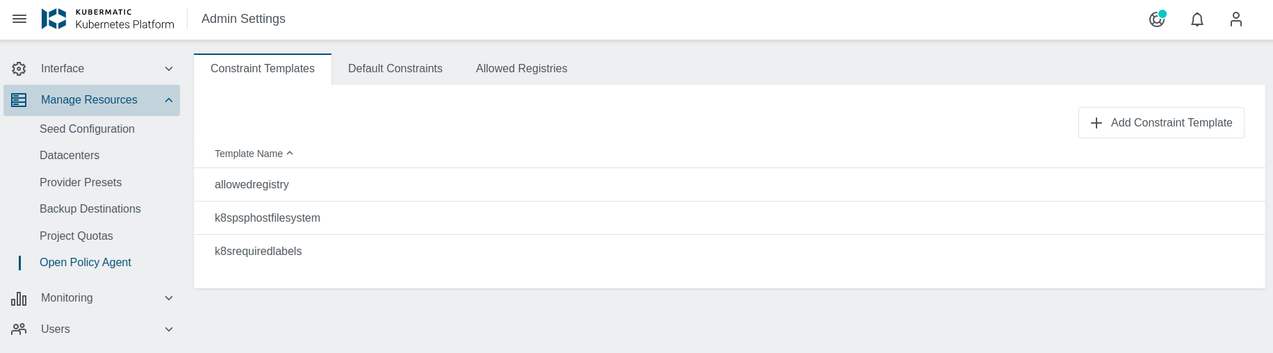 Constraint Templates