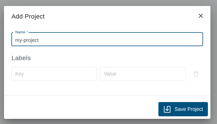 Add Project Dialog Add Project Dialog