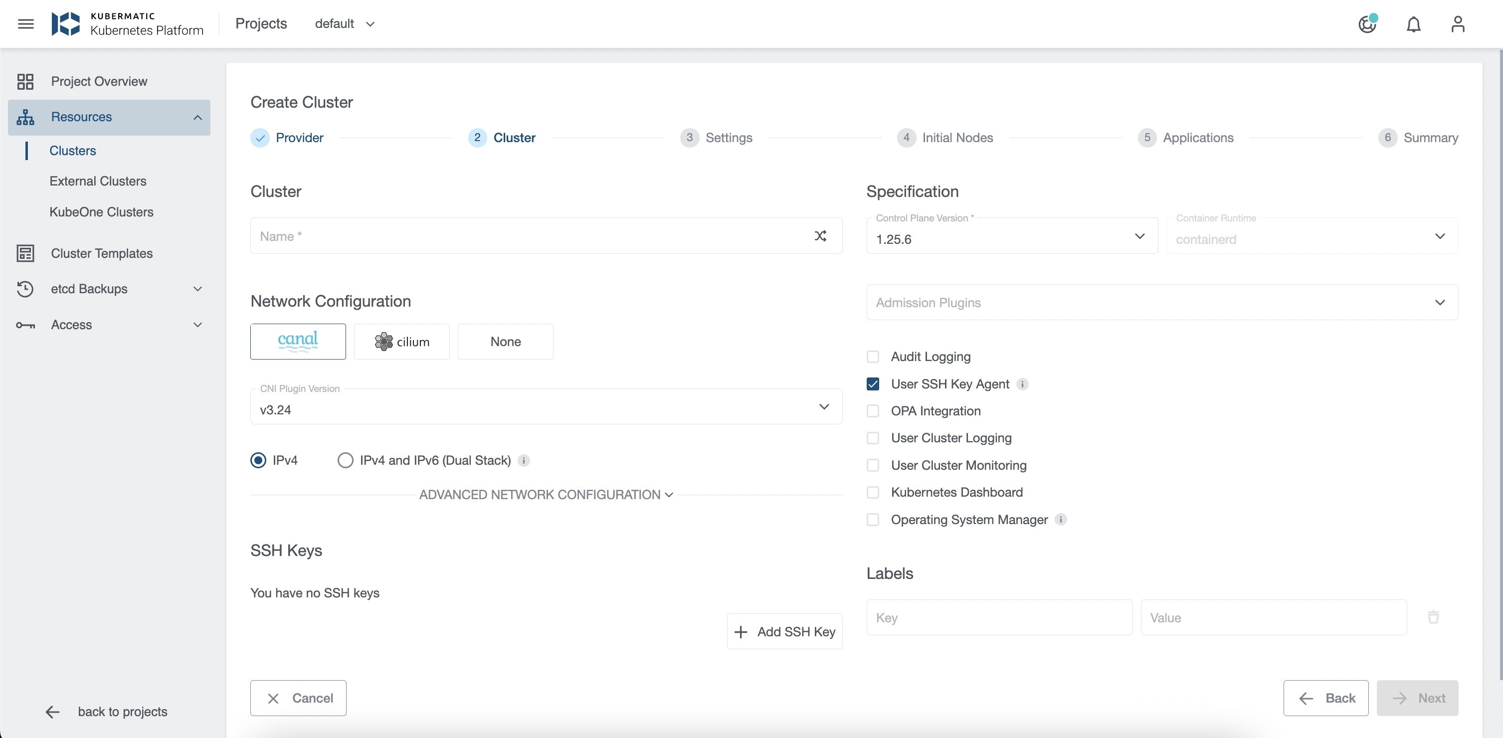 General Cluster Settings General Cluster Settings
