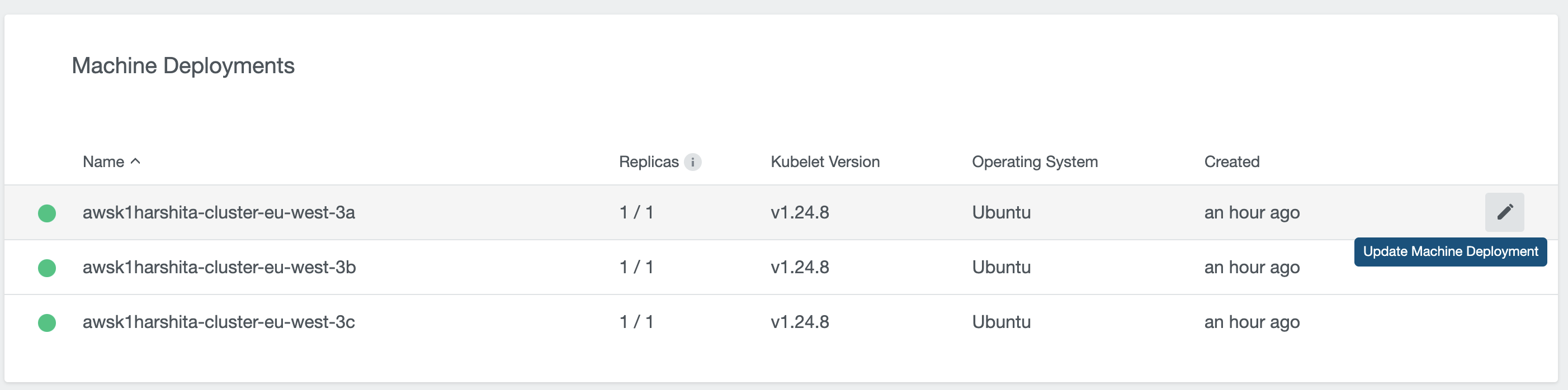 Update Machine Deployment Version