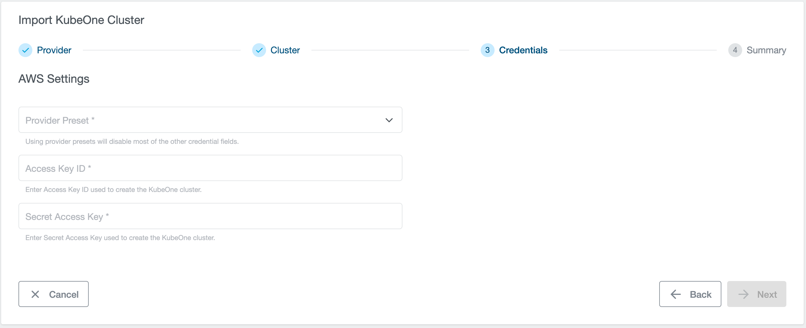 AWS credentials AWS credentials