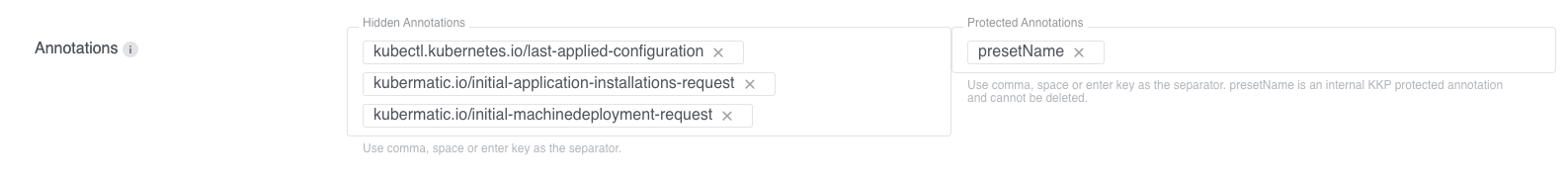 Annotation settings