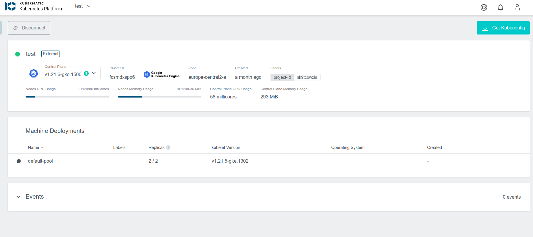Get cluster kubeconfig Get GKE kubeconfig