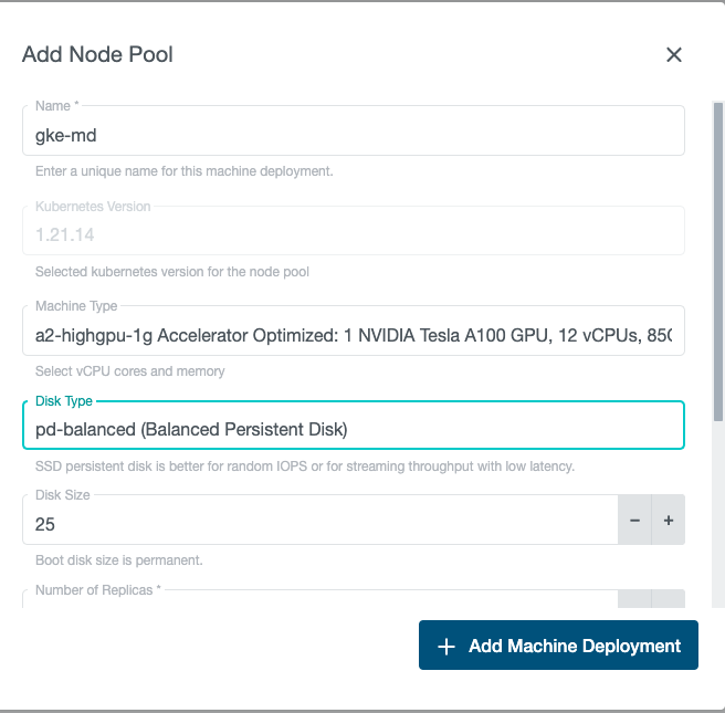 Create Node Pool Create Node Pool